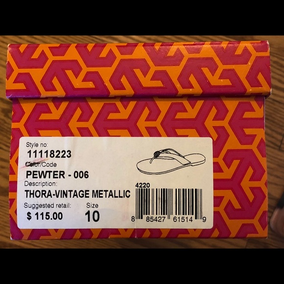 Tory Burch THORA-VINTAGE METALLIC size 10 - Picture 6 of 6